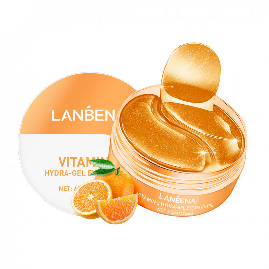 Patchs hydrogel pour les yeux à la vitamine C Lanbena vitamine c hydra-gel éliminant les cernes éclaircissant la peau autour des yeux-952732789-Lanbena-Beauté et santé. Tout pour les salons de beauté