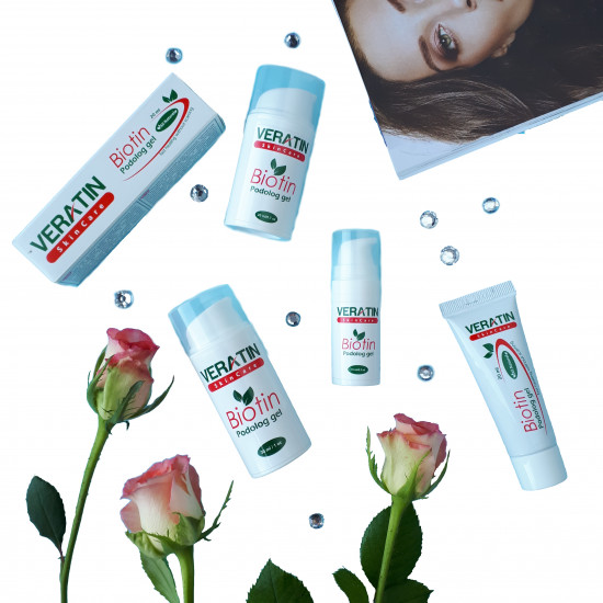 Гель Biotin Podolog gel 150 мл, флакон, натуральный, восстановление кожи, ногтевой пластины, СО2 экстракт, ускорение регенерации-3766-Veratin-Все для маникюра