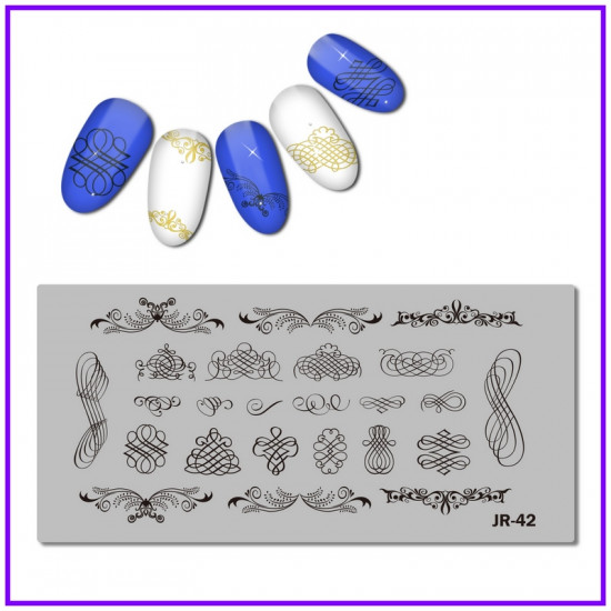 Placa para stamping Infinity, patrones, Monograma JR-042, JR-042, Stamping, todo para manicura,barnices de Gel, comprar en Ucrania