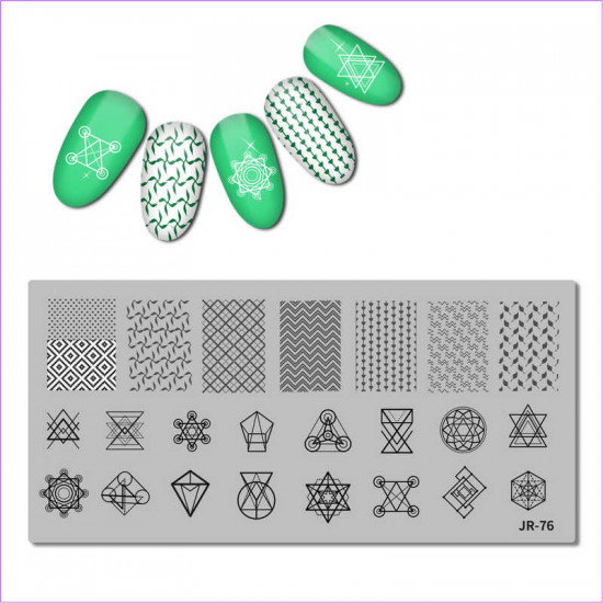 Platte zum Stempeln Muster, Geometrie, Ornament JR-76, JR-76, Stempeln, Alles für Maniküre,Gel Lacke , kaufen in Ukraine