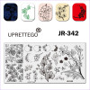 Пластина для стемпинга квіти, місяць, візерунки JR-342, 3212, Кривошипних,  Краса та здоров'я. Все для салонів краси,Все для манікюру ,Гелеві ЛАКИ, Купити в Україні