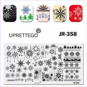 Placa de estampado de copo de nieve, árbol de Navidad, año nuevo JR-358