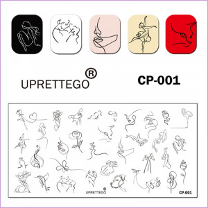 Lijn stempelen plaat, roos, paar, liefde, kat, uil, vlinder, dans, flamingo, hond, vogel, JR-CP-001E