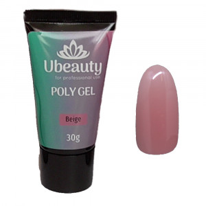 Acrylgel Ubeauty biege, Polygel, Beige, Nude, Tube 30 ml, Polygel, Multigel, Kombigel