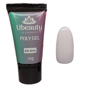 Acrylic gel Ubeauty Milk White, Polygel Ubeauty, milky white, tube 30 ml.