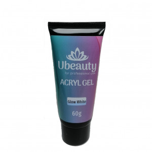  Acrylgel Ubeauty, Glow White, Luminous White, 60 ml, polygel, hipoalergiczny materiał do przedłużania paznokci