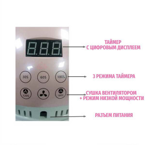 Nagellampe 2in1 mit F4A-Wärmeventilator, UV-LED, 48W, für normale Lacke und Gellacke