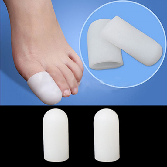 Bout de doigt en silicone fermé, 20x55 mm, blanc, Gros orteil, Embouts de protection en gel, Protection des doigts, paire, 2 pcs-P-05-06-15-Foot care-Tout pour la manucure