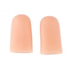 Silicone fingertip closed, Nude, pair, 2 PCs, 10x45 mm, Gel protective caps, finger Protection