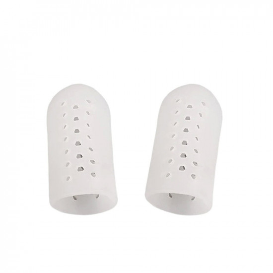Gesloten siliconen vingertop met perforatie, 20x40 mm, wit, Ademend, op de grote teen, Gel beschermende caps, vingerbescherming, paar, 2 stuks-P-05-06-15-Foot care-Alles voor manicure