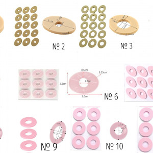 Beschermende pads-siliconen mokken. Schokabsorberende voering. Patch Ring roze #10 - 6 stuks