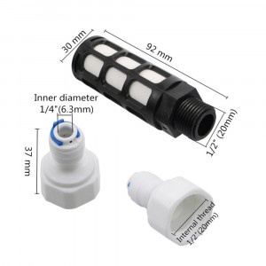 Submersible filter 100 micron for 1/4 inch tube 6.25 mm, quick installation