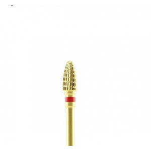 Carbide Mini Cone gold milling cutter with red notch, medium
