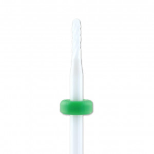 ceramic cutter rounded needle green, for manicure and pedicure, for side rollers