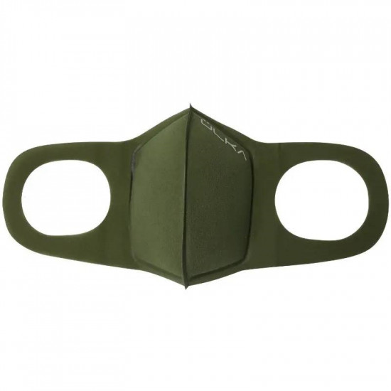 Reusable protective ULKA charcoal mask, khaki, effectively wicks away moisture while maintaining ease of breathing
