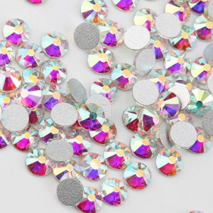 Rhinestones for nails AB Crystal SS4, Silver, hamilion, luxury, glitter, stones, decor, swarovski, crystal, silver, glass, no hot fix, adhesive