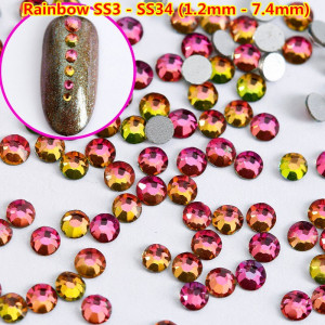  Nail Art Stones, Rainbow, SS5, Swarovski Crystals Rainbow, Fire, Strass