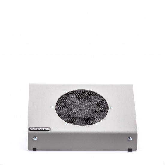 Capuz de manicure de mesa com bolsa Ulka BASIC, cinza, pés de borracha antiderrapantes, capacidade de dois braços, 3000 rpm
