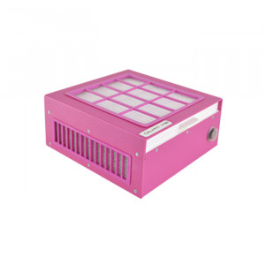 Frambozen tafelkap Ulka X2f met Hepp-filter 100% stofafzuiging, gepersonaliseerd uniek rooster, herbruikbaar masker en palet