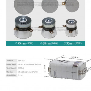 Мойка ультразвуковая Codyson, Ultrasonic Cleaner CD-4831, оригинал, 3000мл, 3л, 170 Ватт, подогрев