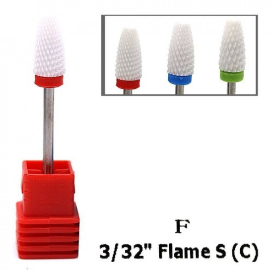 Керамическая фреза (пламя) F 3/32 Flame S (красная), не забивается, не нагревается, мелкая, 59252, Насадки для фрезера,  Красота и здоровье. Все для салонов красоты,Все для маникюра ,Насадки для маникюра, купить в Украине