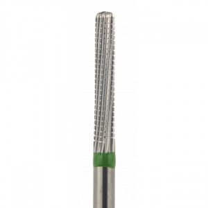 Carbide cutter Cylinder rounded, notch Large straight transverse, green, cutters for manicure, foot treatment