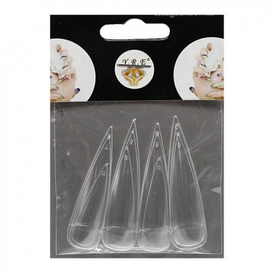 Stiletto tips transparent / Matt/white (12 pieces/set), 58562, Nails,  Health and beauty. All for beauty salons,All for a manicure ,Nails, buy with worldwide shipping