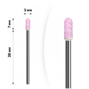 Nozzle corundum cylinder rounded pink stone