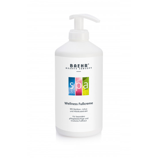Crème pieds SPA aux extraits de lotus, bambou et hibiscus, 500 ml. distributeur. SPA Bien-être Fusscreme-32738-Baehr-Se soucier