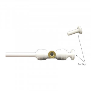 Plug for fitting for quick mounting systems on connecting pipe 6 mm, white