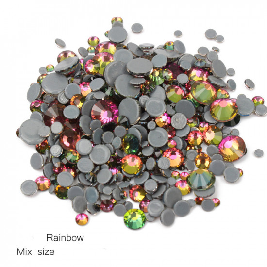 Rainbow stones of different sizes glass 1440 PCs, MIS090, 19024, Stones,  Health and beauty. All for beauty salons,All for a manicure ,All for nails, buy with worldwide shipping