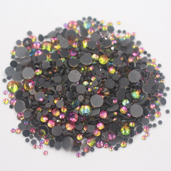 Pierres arc-en-ciel de différentes tailles verre 1440 pcs-19024-Ubeauty-Strass pour les ongles