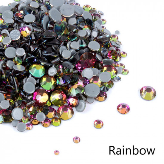 Rainbow stones of different sizes glass 1440 PCs, MIS090, 19024, Stones,  Health and beauty. All for beauty salons,All for a manicure ,All for nails, buy with worldwide shipping