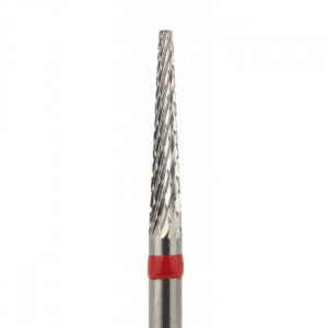 Carbide cutter Cone truncated, notch Fine, red, for manicure and pedicure, treatment of corns