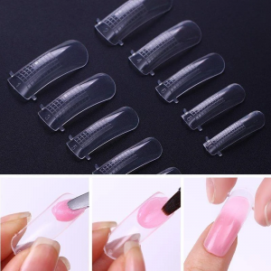  Forme supérieure réutilisable sous blister blanc 10 sections 100 pièces pour la construction et le renforcement des ongles