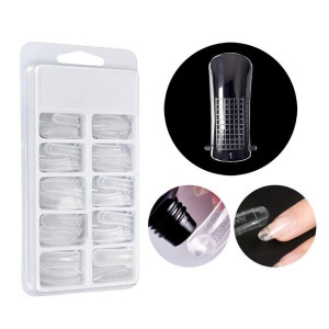  Forme supérieure réutilisable sous blister blanc 10 sections 100 pièces pour la construction et le renforcement des ongles