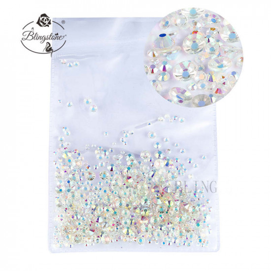 Pierres Swarovski de différentes tailles Crystal S3-SS12 verre 1440 pièces-19011-Ubeauty-Strass pour les ongles