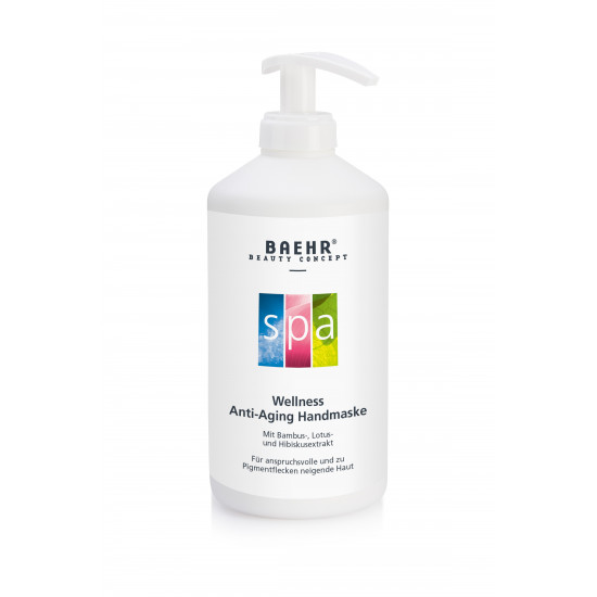 SPA-masker voor handen met verjongende werking, 500 ml. dispenser. SPA Wellness Anti-Aging Handmasker-32793-Baehr-Zorg