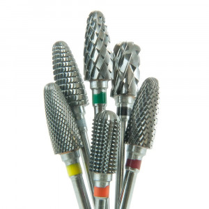 Carbide burr Ball, notch Medium, blue, tip for manicure and pedicure, high wear resistance