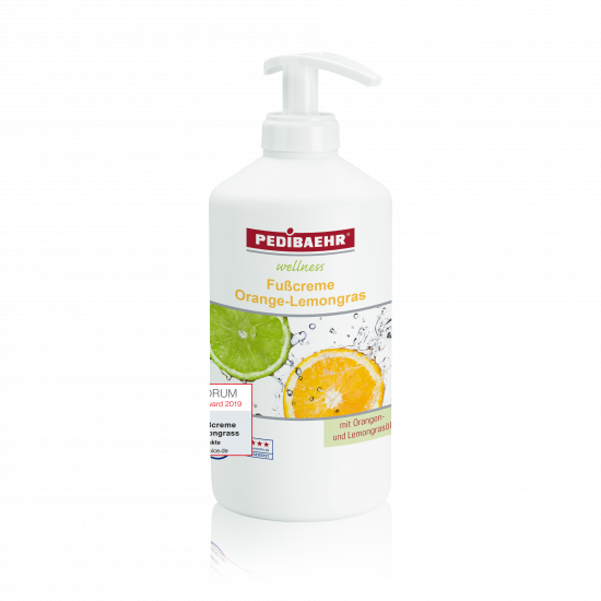 Crème pour les pieds à lhuile dorange et de citron vert 500 ml Pedibaehr pour les soins de la peau sèche-32782-Baehr-Se soucier