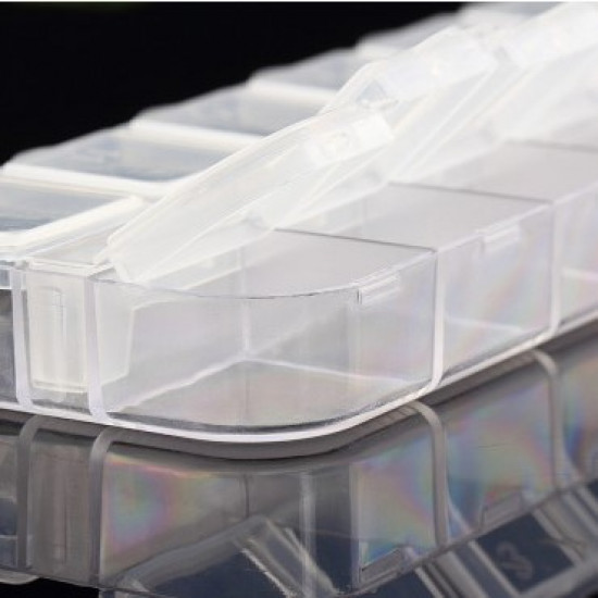 Rhinestone container, organizer, 12 cells, transparent, 6781-MA-10, Accessories,  All for a manicure,Decor and nail design ,  buy with worldwide shipping