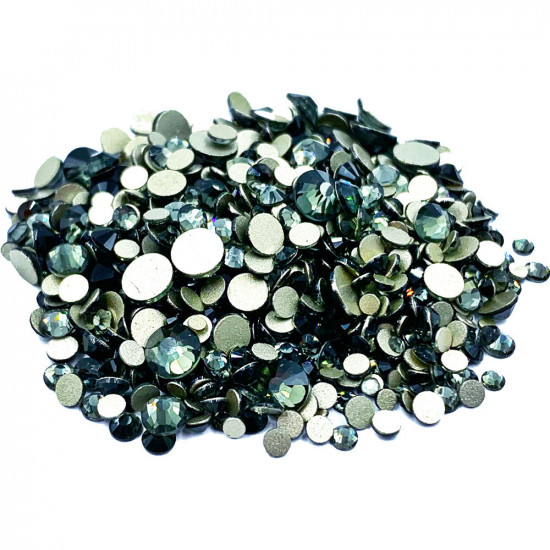 Pierres Swarovski en verre de différentes tailles GRAPHITE 1440 pcs.-19012-Ubeauty-Strass pour les ongles