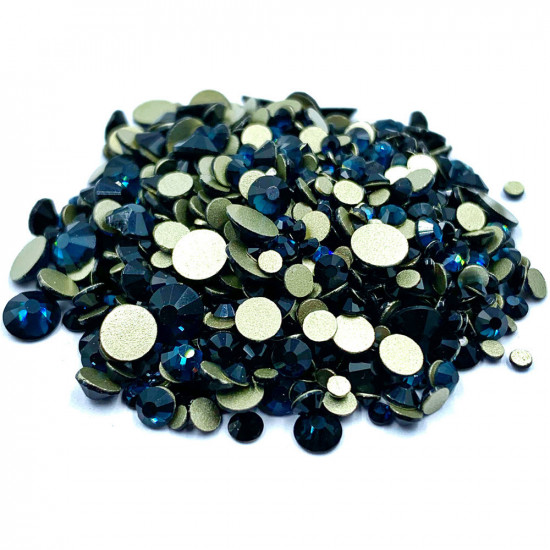 Pierres en verre Swarovski de différentes tailles BLEU-NOIR 1440 pcs.-19013-Ubeauty-Strass pour les ongles