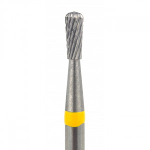 Carbide burr Taper reverse cut Super fine, yellow, gel polish removal, callus treatment