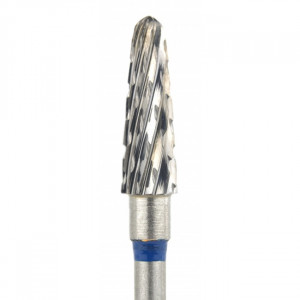 Cortador de carboneto Cone notch Cruciforme médio, azul, cortador para manicure e pedicure, para remover o estrato córneo de calcanhares e calosidades