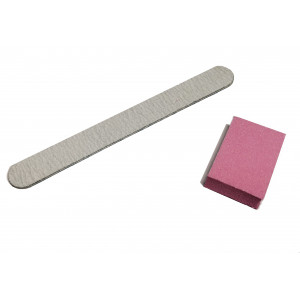 Einweg-Sets Feile 100/180 buff 150/180, Set Feile buff, für Maniküre, für Pediküre, für Naturnägel, für verlängerte Nägel, Zebra, im Paket