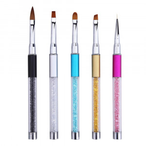 Acrylic and Gel brush, Straight, Inlaid, Easy to clean, Nylon fiber, Dense pile, Elastic