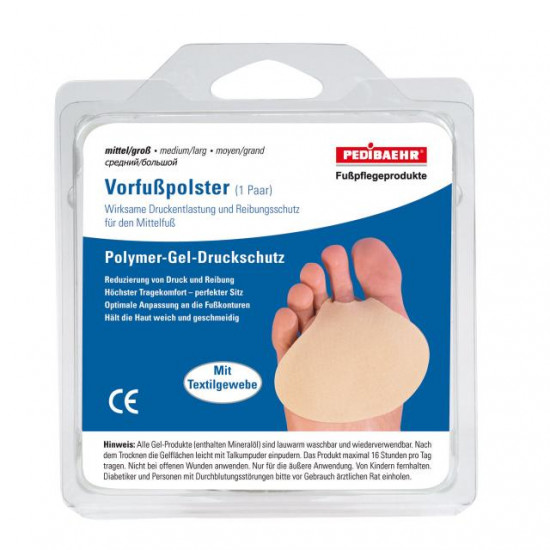 Polymeer-gel binnenzool voor de voorvoet van likdoorns 2 stuks. Pedibaehr-33009-Baehr-Alles voor manicure