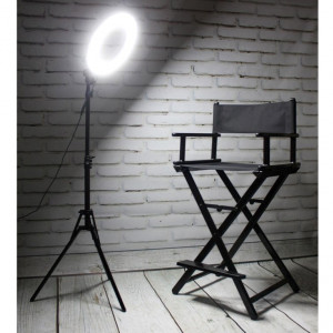 Mobiler Schminkstuhl, Aluminium, für Arbeiten vor Ort, breite Fußstütze, klappbar, für Fotostudios