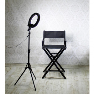 Mobiler Schminkstuhl, Aluminium, für Arbeiten vor Ort, breite Fußstütze, klappbar, für Fotostudios